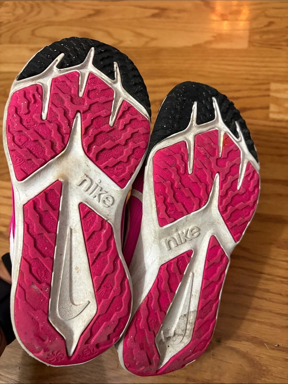 Nike Kids Hot Pink Lace-Up Sneakers with White Swoosh